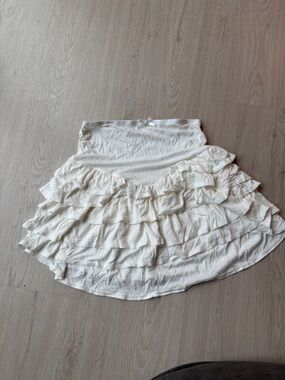 White Ruffled Tiered Skirt
